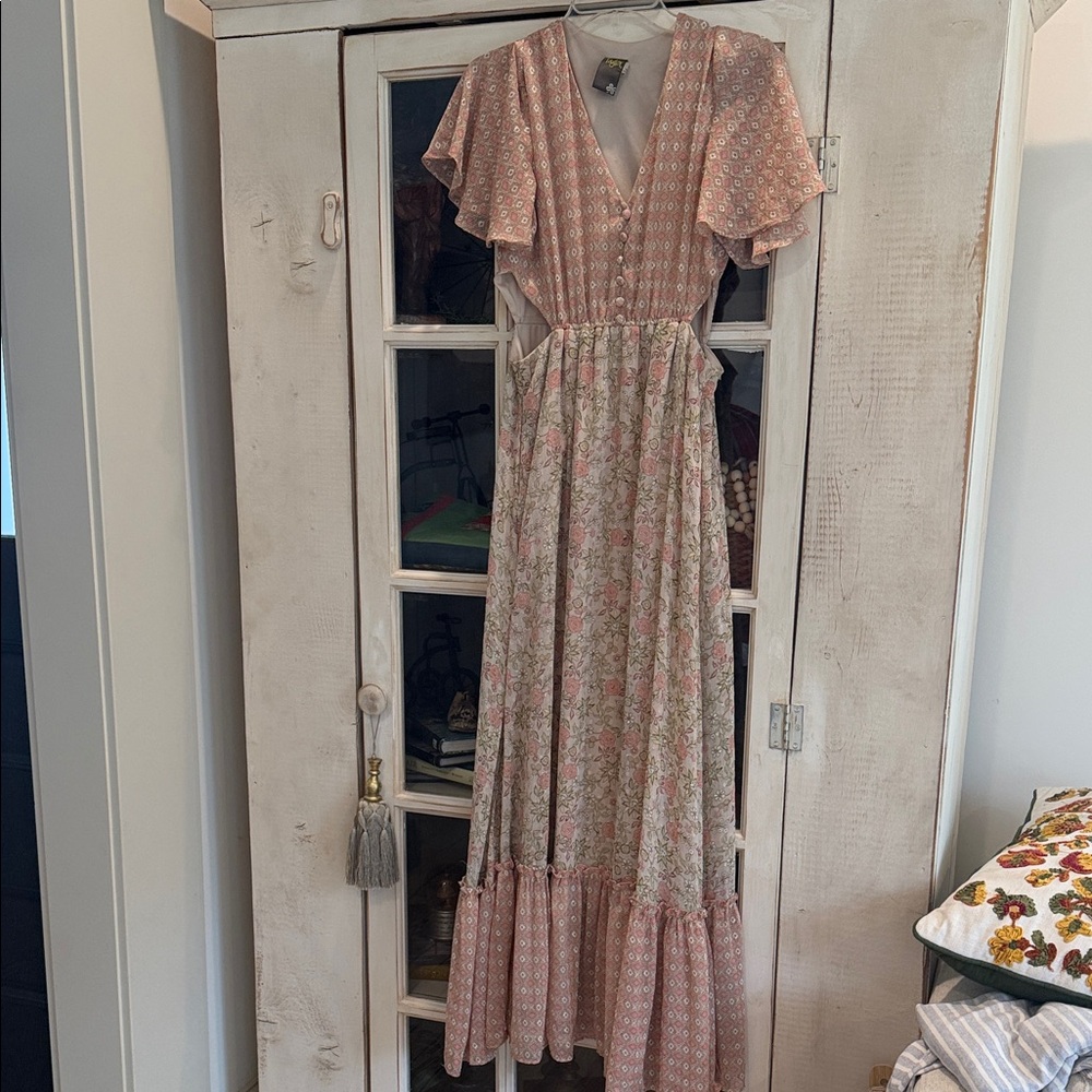 Taylor Floral Cut-Out Maxi Dress,  Size 2